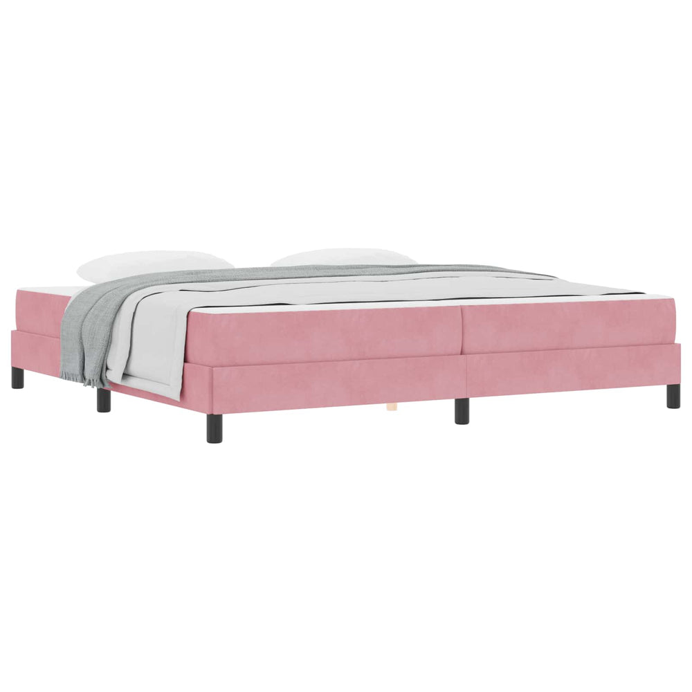 vidaXL Lit coffre avec matelas rose 200 x 220 cm tissu