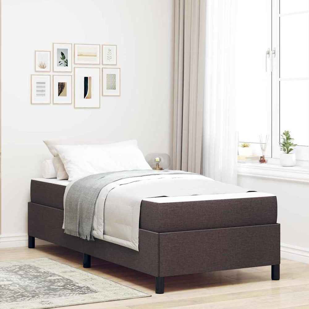 vidaXL Box Spring Bed Dark Brown 80 x 200 cm Fabric
