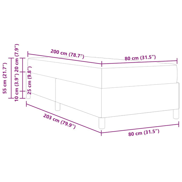 vidaXL Lit tapissier bleu 80 x 200 cm tissu