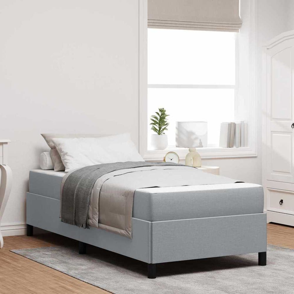 vidaXL Lit coffre gris clair 90 x 200 cm tissu