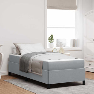vidaXL Lit coffre gris clair 90 x 200 cm tissu