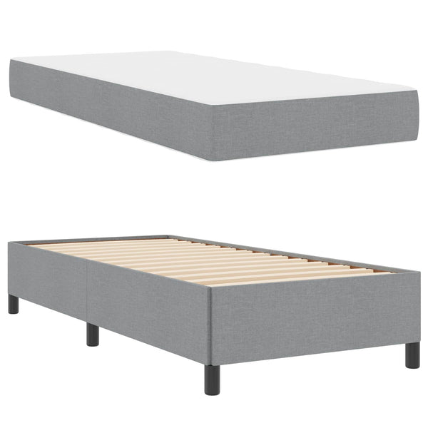 vidaXL Lit coffre gris clair 90 x 200 cm tissu