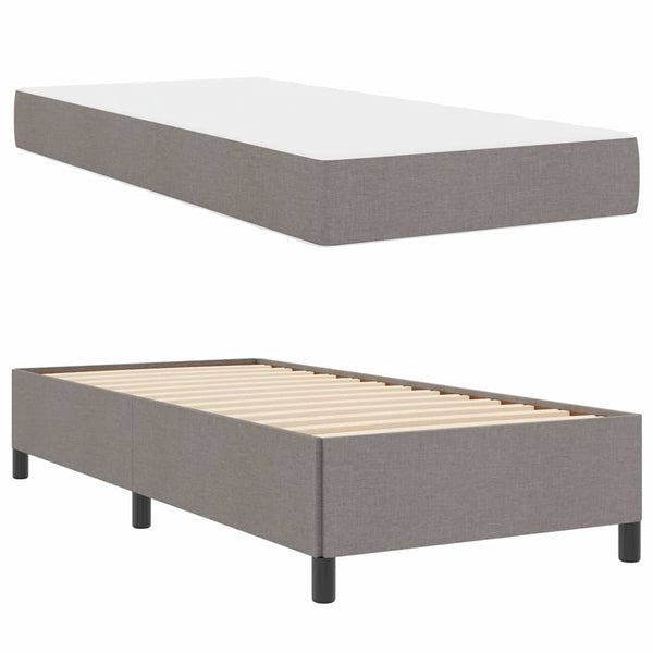 vidaXL Lit boxspring Taupe 90 x 200 cm Tissu