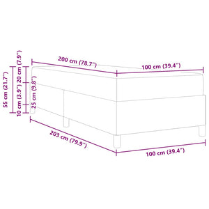 Lit coffre vidaXL taupe 100 x 200 cm tissu