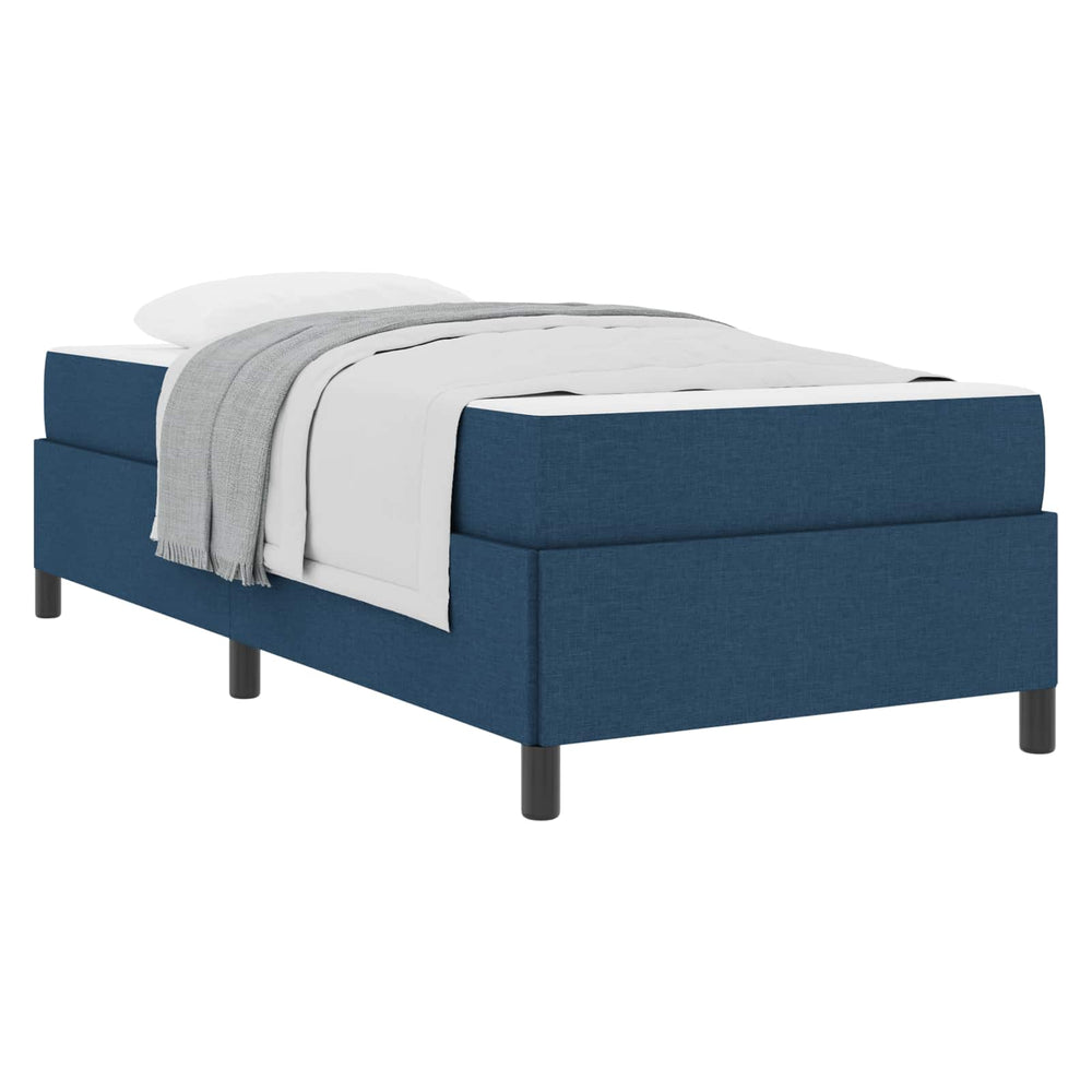 vidaXL Box Spring Bed Blue 100 x 200 cm Fabric