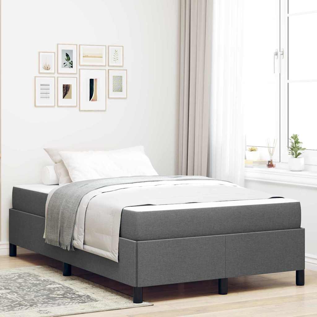 vidaXL Lit coffre gris foncé 120 x 190 cm Tissu
