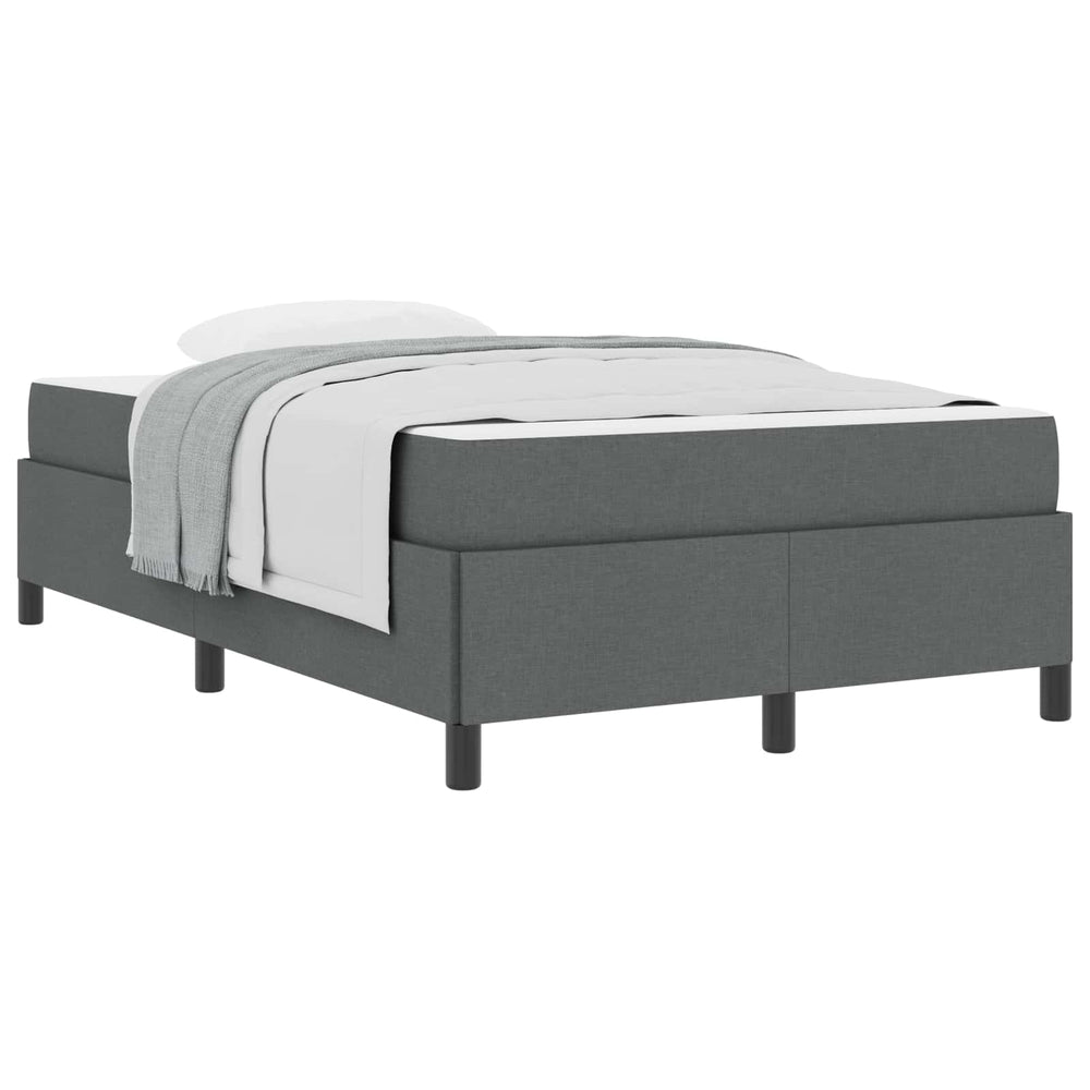 vidaXL Lit coffre gris foncé 120 x 190 cm Tissu