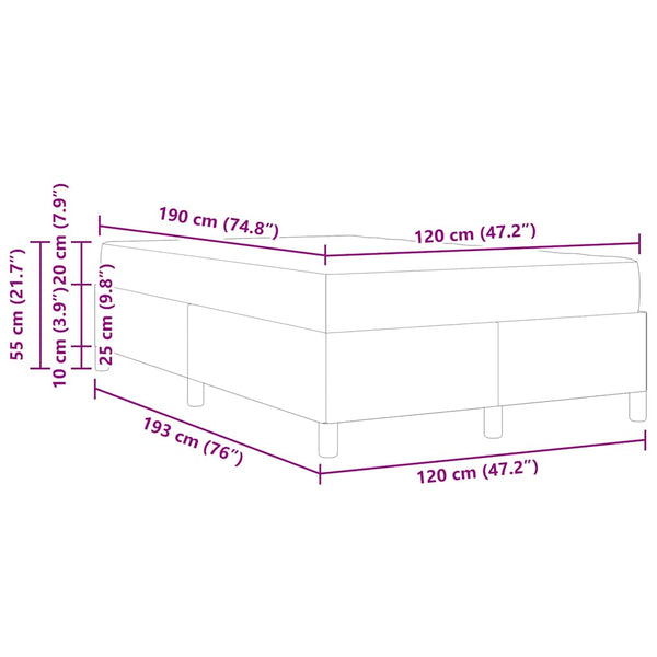 Boxspringbett Schwarz 120x190 cm Stoffbezug