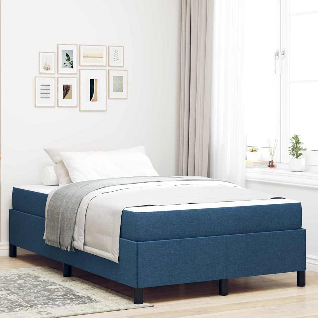 vidaXL Lit coffre bleu 120 x 190 cm Tissu
