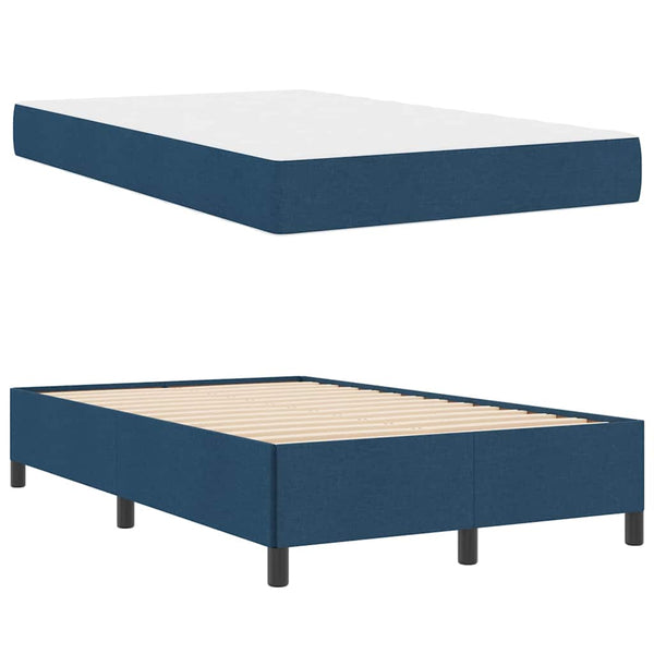 vidaXL Lit coffre bleu 120 x 190 cm Tissu