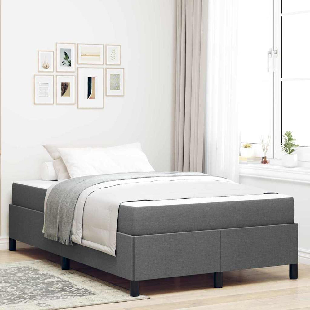 vidaXL Lit tapissier gris foncé 120 x 200 cm Tissu