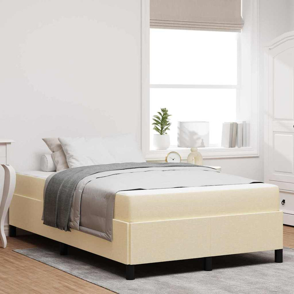 vidaXL Lit coffre crème 120 x 200 cm Tissu