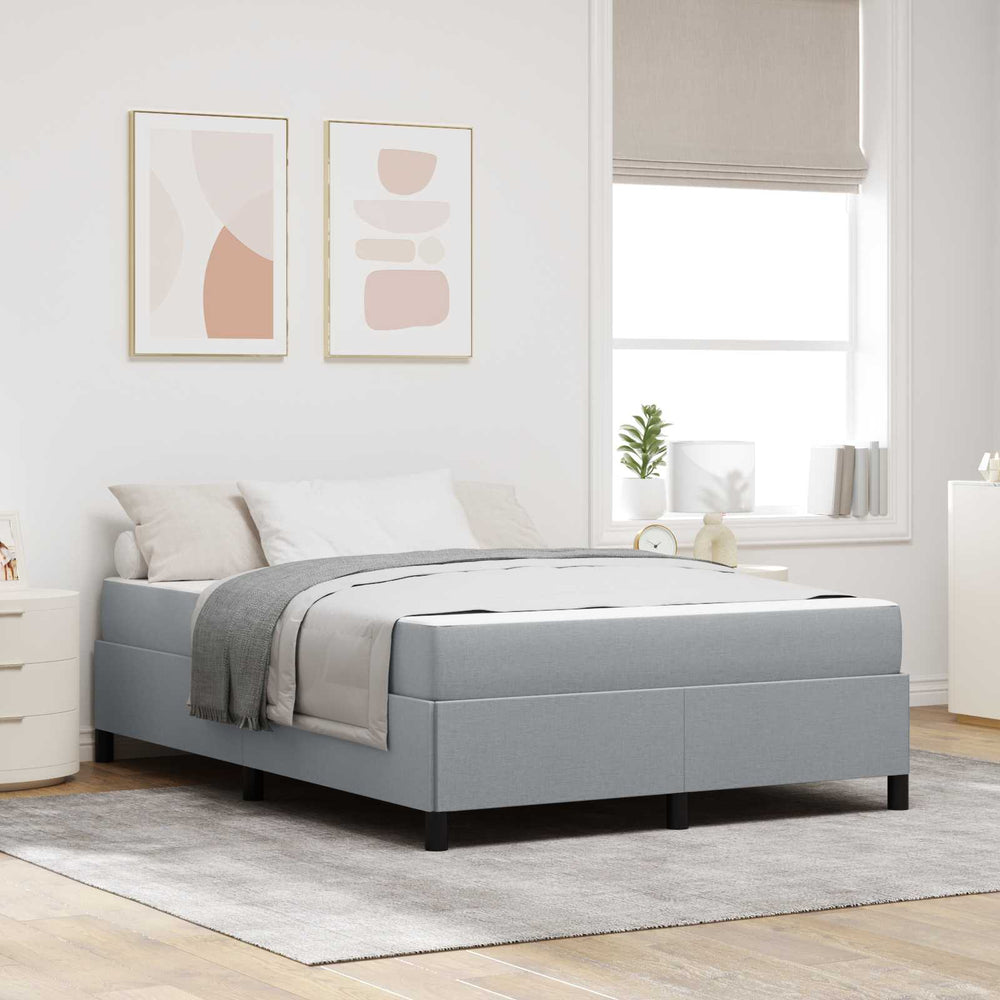 vidaXL Lit tapissier gris clair 140 x 200 cm tissu