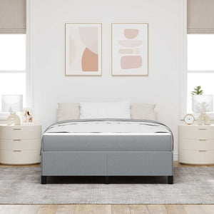 vidaXL Lit tapissier gris clair 140 x 200 cm tissu