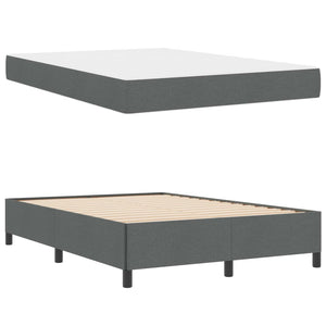 vidaXL Lit coffre gris foncé 140 x 200 cm en tissu