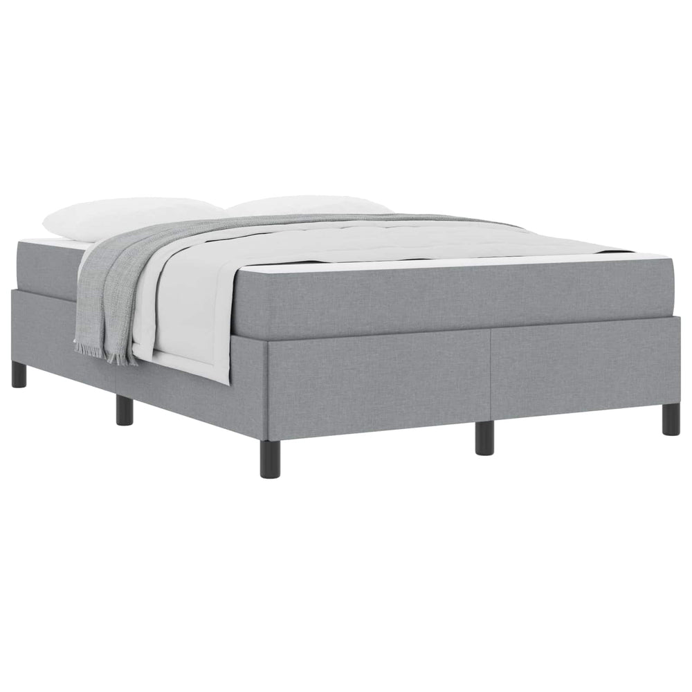 vidaXL Box Spring Bed Light Grey 160 x 200 cm Fabric