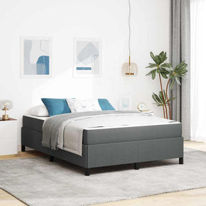 Lit coffre vidaXL Gris foncé 160 x 200 cm Tissu