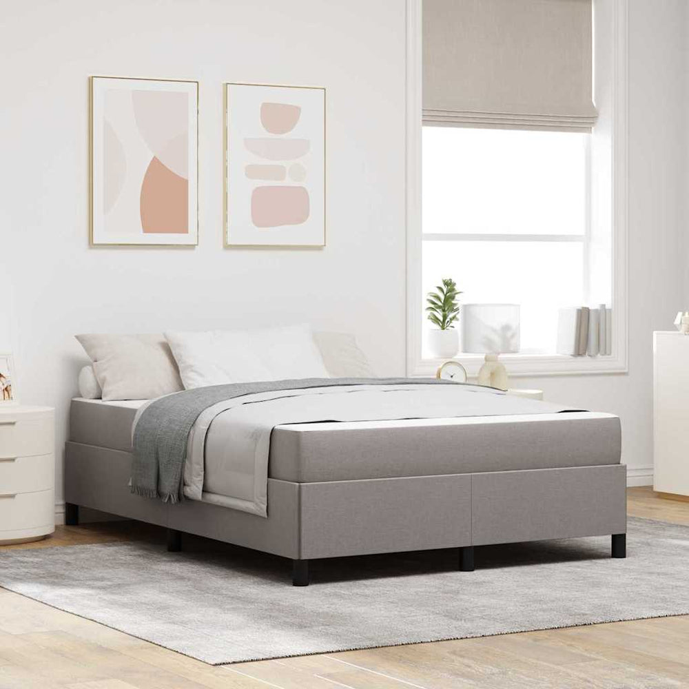 vidaXL Taupe Box Spring Bed 160 x 200 cm Fabric