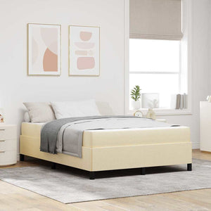 Boxspringbett Creme 160x200 cm Stoff