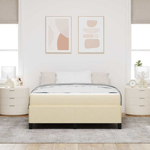 Boxspringbett Creme 160x200 cm Stoff