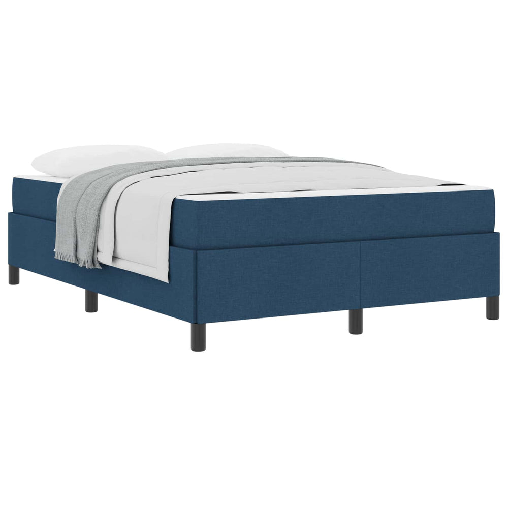 vidaXL Box Spring Bed Blue 160 x 200 cm Fabric