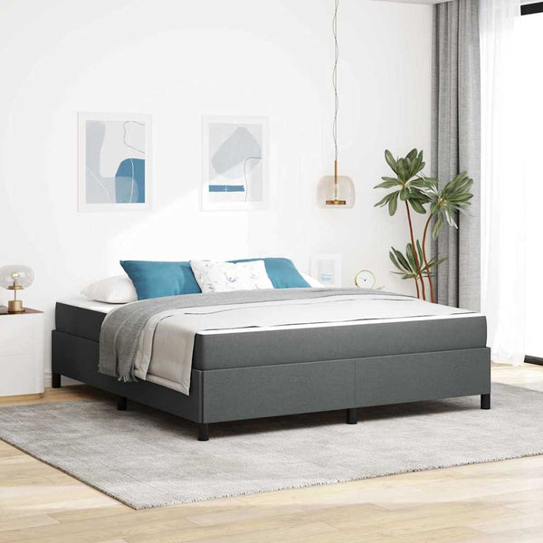 vidaXL Lit tapissier gris foncé 180 x 200 cm en tissu