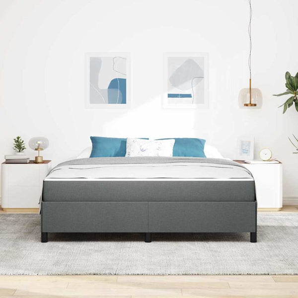 vidaXL Lit tapissier gris foncé 180 x 200 cm en tissu