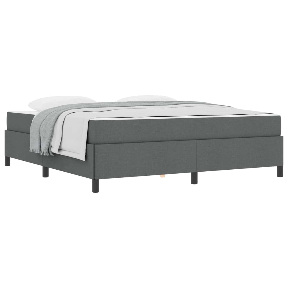 vidaXL Box Spring Bed Dark Grey 180 x 200 cm Fabric