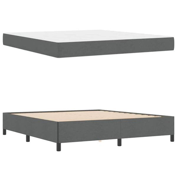 vidaXL Lit tapissier gris foncé 180 x 200 cm en tissu