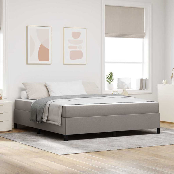 Boxspringbett Taupe 180x200 cm Stoffbezug