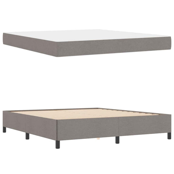 Boxspringbett Taupe 180x200 cm Stoffbezug
