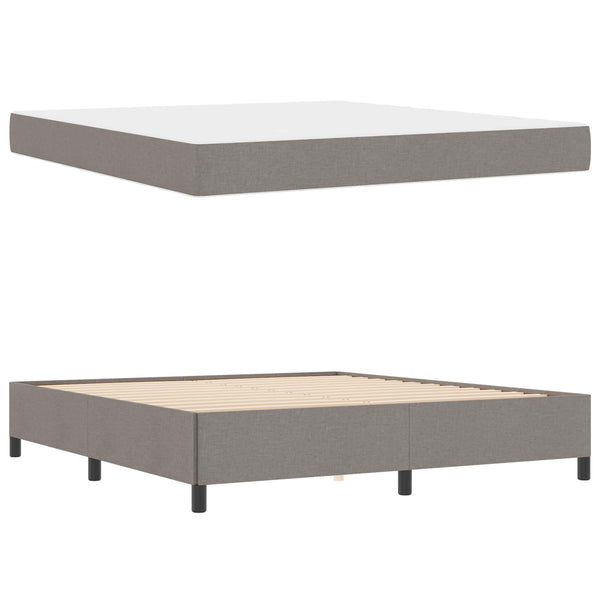 Boxspringbett Taupe 180x200 cm Stoffbezug