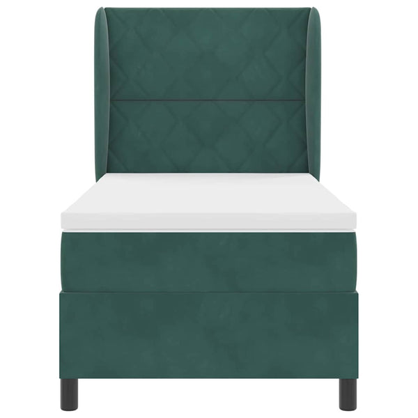 Boxspringbett Dunkelgrün Samt 200x90 cm
