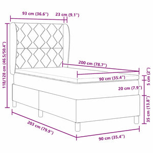 Boxspringbett Dunkelgrün Samt 200x90 cm