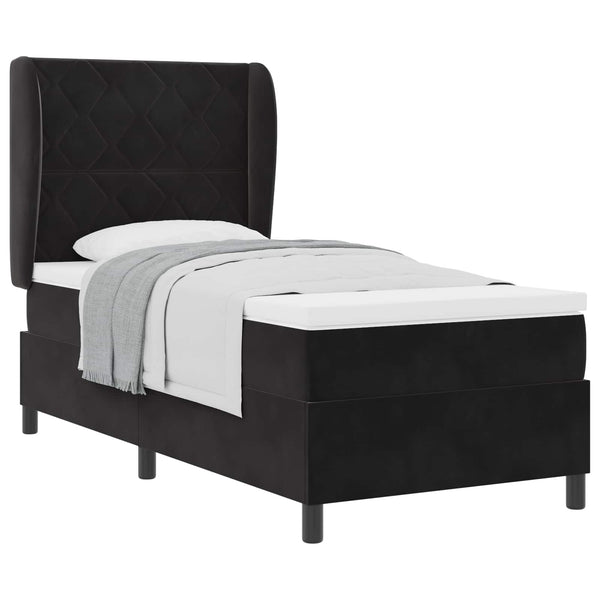 Boxspringbett Schwarz Samt 200x100 cm