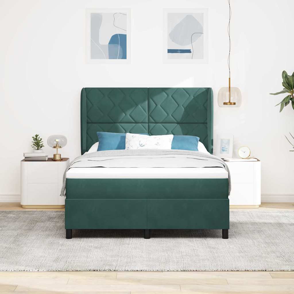 Boxspringbett Dunkelgrün 200x160 cm Samt