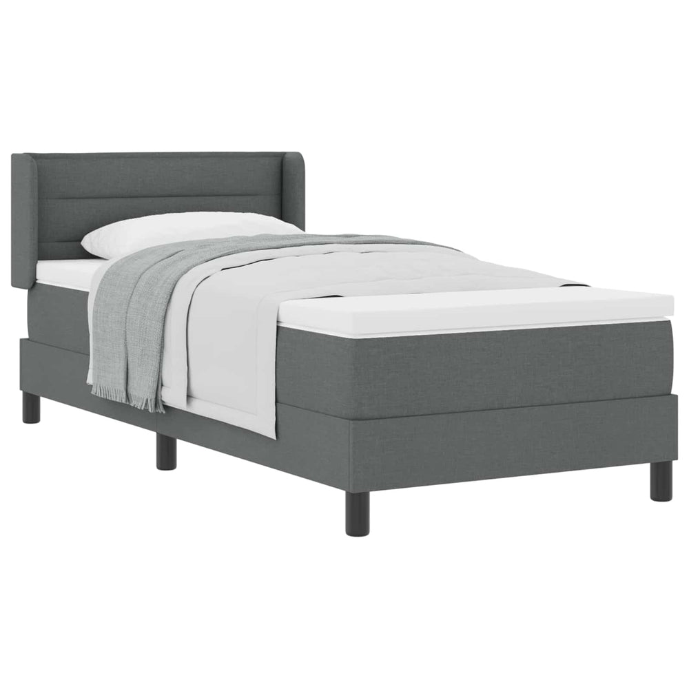vidaXL Lit coffre avec tête de lit gris foncé 200 x 80 cm Tissu