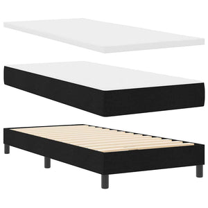 vidaXL Lit tapissier avec tête de lit Noir 200 x 80 cm Tissu