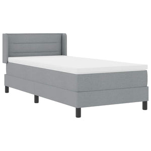 vidaXL Lit coffre avec tête de lit gris clair 190 x 90 cm Tissu