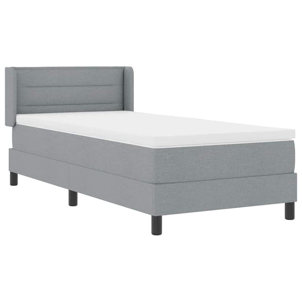 vidaXL Lit coffre avec tête de lit gris clair 190 x 90 cm Tissu