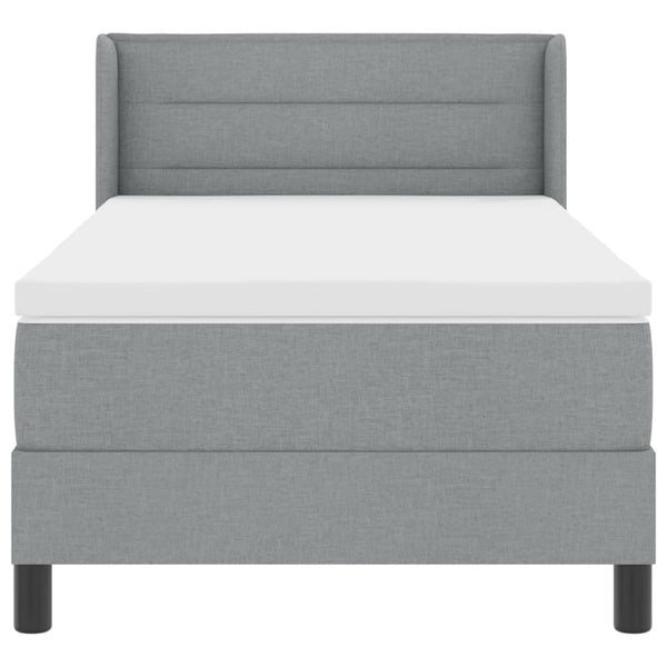 vidaXL Lit coffre avec tête de lit gris clair 190 x 90 cm Tissu