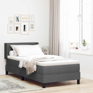 Boxspringbett Dunkelgrau 190x90 cm mit Kissen
