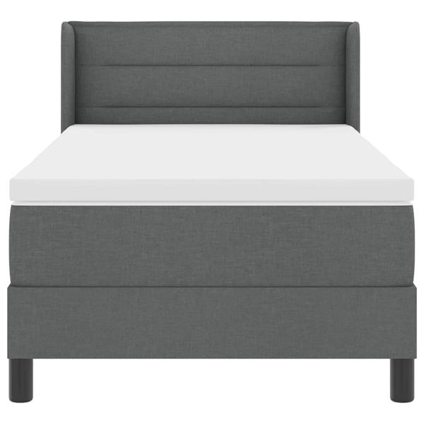 Boxspringbett Dunkelgrau 190x90 cm mit Kissen