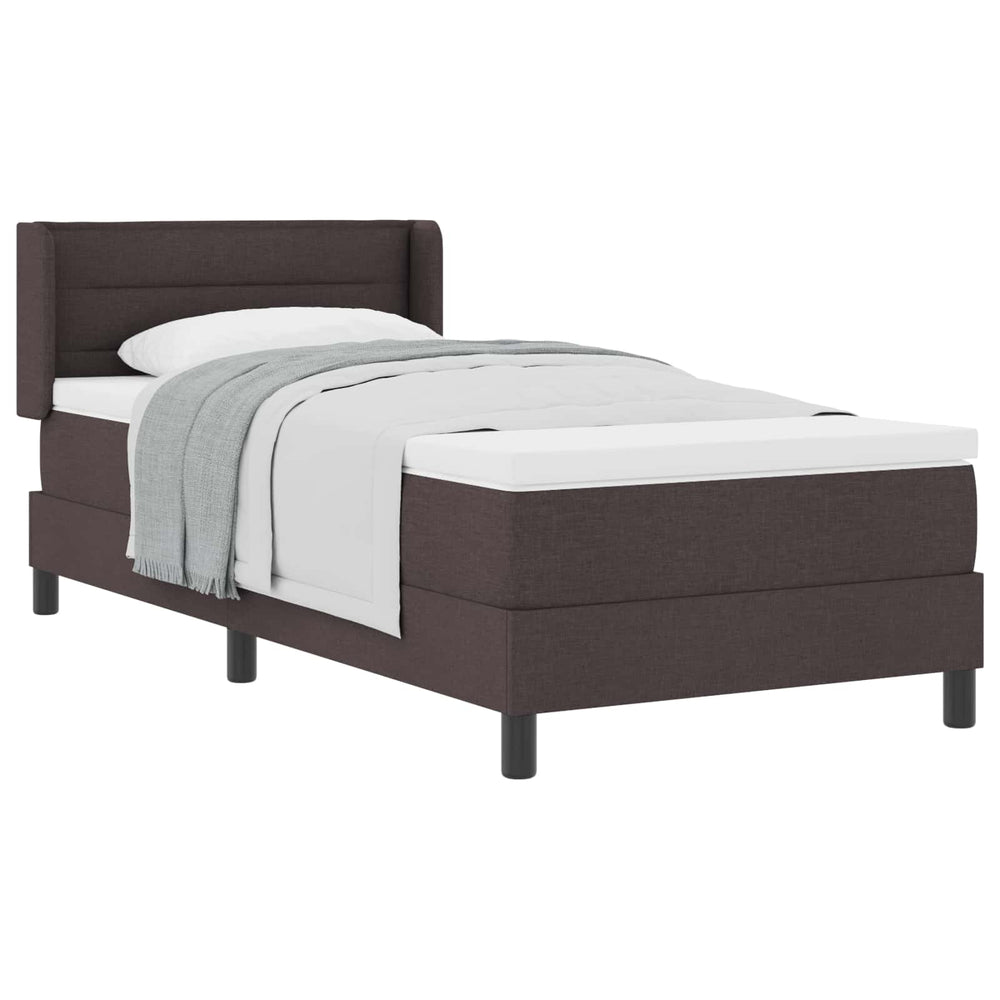 vidaXL Lit coffre avec tête de lit marron foncé 190 x 90 cm Tissu
