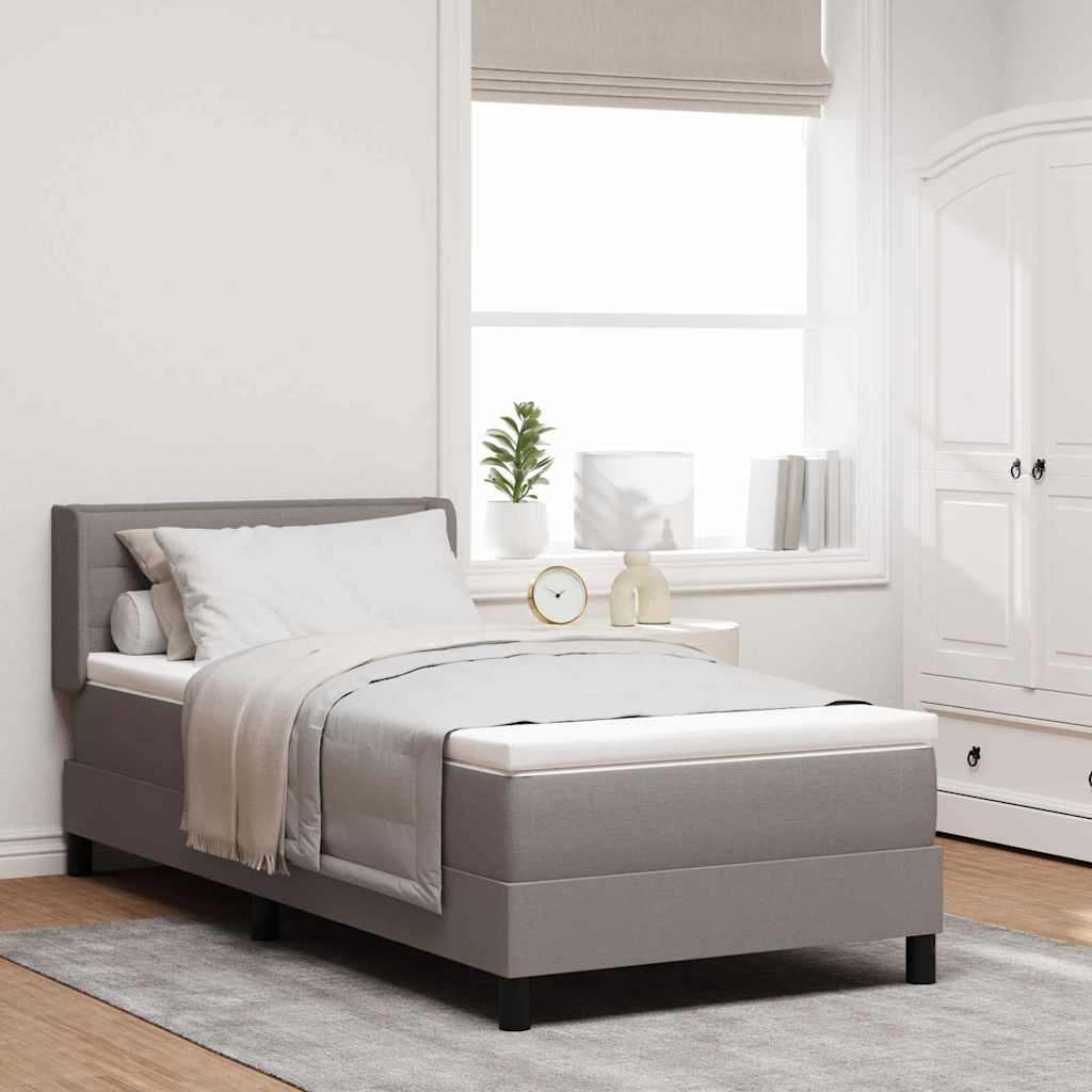 vidaXL Lit tapissier avec tête de lit Taupe 190 x 90 cm Tissu