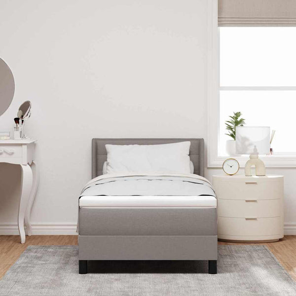 vidaXL Lit tapissier avec tête de lit Taupe 190 x 90 cm Tissu