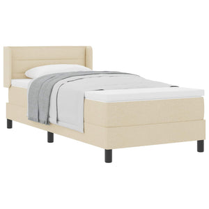 Boxspringbett Creme 190x90 cm mit Kopfteil