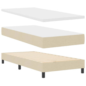 Boxspringbett Creme 190x90 cm mit Kopfteil