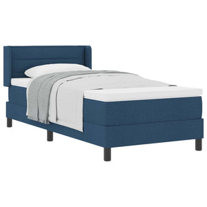 vidaXL Lit coffre avec tête de lit tissu bleu 190 x 90 cm