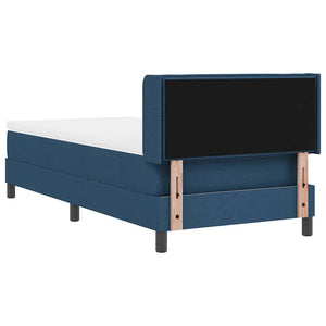 vidaXL Lit coffre avec tête de lit tissu bleu 190 x 90 cm